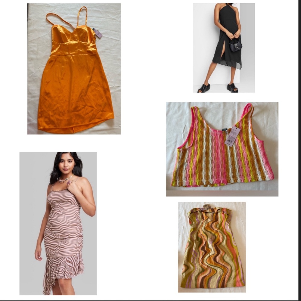 Wild fable woman clothing 5 piece lot NEW dress cropped shirt